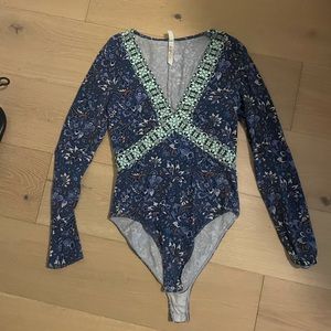Free people printed bodysuit